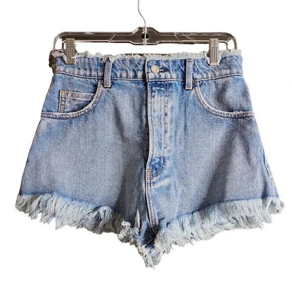 MOUSSY VINTAGE Distressed Frayed Denim Shorts Blue Size 3 - Picture 1 of 5